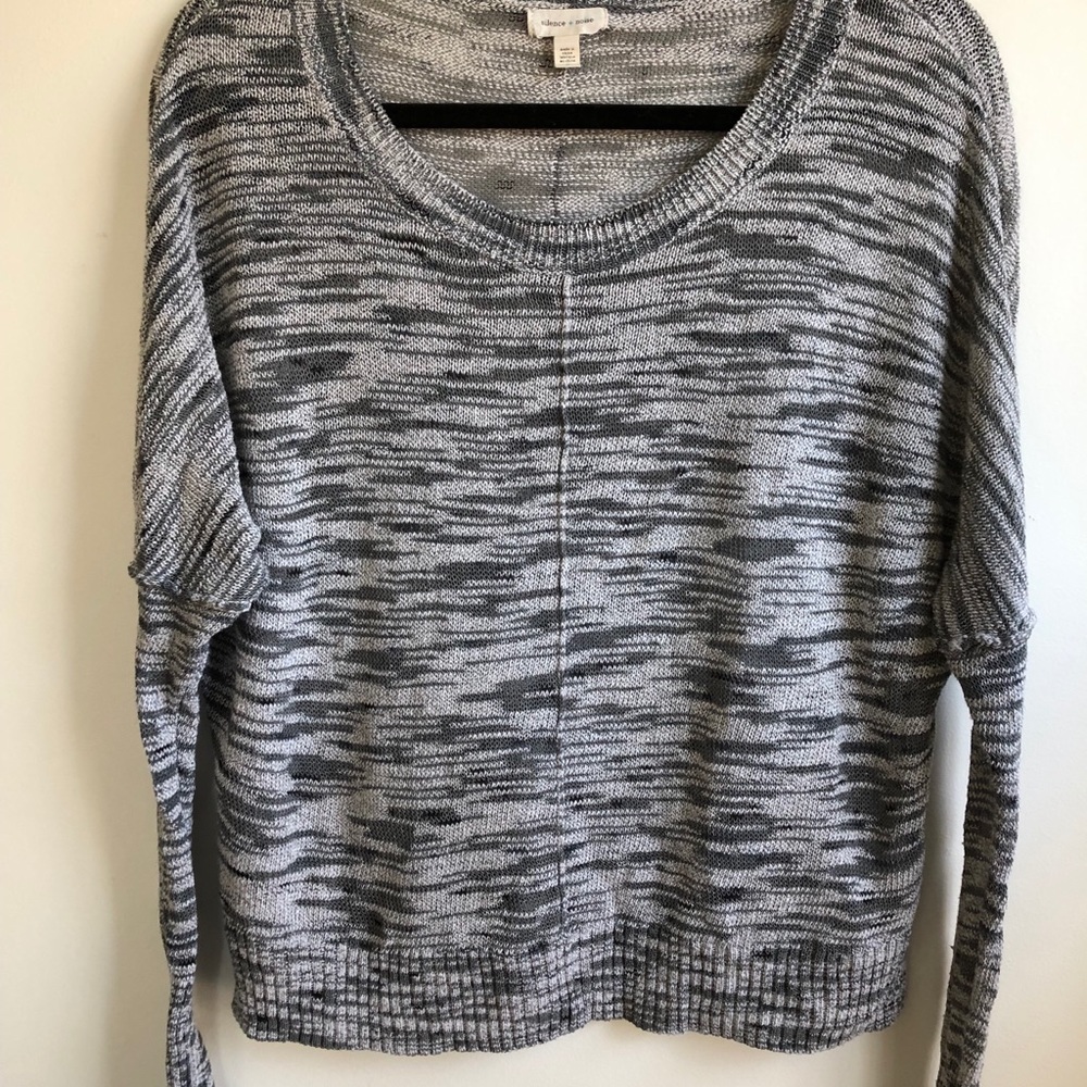 Silence + Noise Grey Marled Sweater